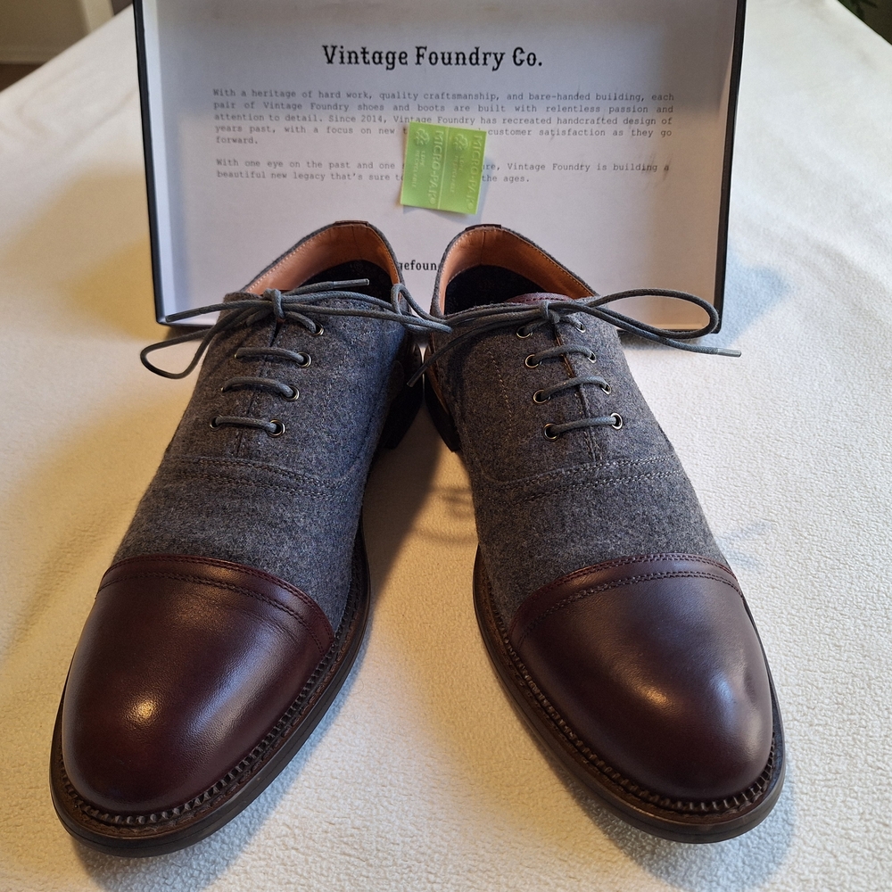 Vintage Foundry Co. Men's Gray and Brown Derby Shoes